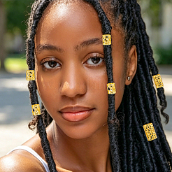 150 pièce 6 styles de perles de dreadlocks en fer pour décoration de cheveux&nbsp;OHAR-PA0001-06G