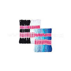 2 Set 2 Farben 6-lagiges Polyester-Stickgarn&nbsp;AJEW-NB0006-15