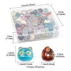 110шт 11 цвета прозрачные акриловые бусины MACR-FS0002-07