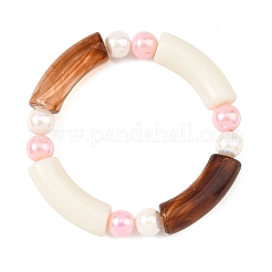 Tubi in acrilico opaco e braccialetti elasticizzati con perline rotonde&nbsp;BJEW-JB14455