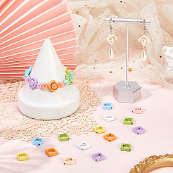 32шт. 8-цветная рамка из сплава для бусин с покрытием из запекаемой краски&nbsp;FIND-SP0004-50B