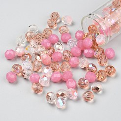 ファイアポリッシュチェコガラスビーズ  多面カット  アナナス属  ピンク  7.5~8x8mm  穴：1.2mm  約120個/袋&nbsp;LAMP-O017-151-P1M8