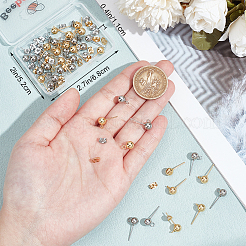 40 шт. 2 стиля 304 нержавеющая сталь круглая шарообразная фурнитура для сережек-гвоздиков STAS-BBC0004-79