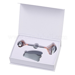 Валики для лица с натуральным терагерцовым камнем и набор гуа ша G-B008-01RG