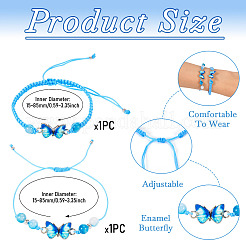 Регулируемые браслеты из нейлоновой оплетки из бусин BJEW-TA00481