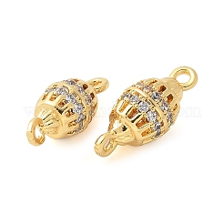 Breloques de connecteur en laiton micro pavé de zircone cubique&nbsp;KK-U056-25G