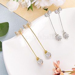 2 пара 2 цветных латунных фурнитуры для серег с кубическим цирконием и петлей DIY-SZ0008-41