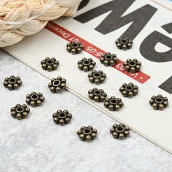 Perles d'alliage de style tibétain perles d'espacement de marguerite&nbsp;X-LF1249Y-01AB-RS