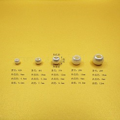 ABSプラスチックパール調ヨーロピアンビーズ  大穴ビーズ  ロンデル  ベージュ  12x9.5mm  穴：6mm&nbsp;SACR-WH0013-02B