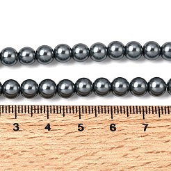 Круглые бусины из экологически чистого окрашенного стекла с жемчугом&nbsp;HY-A002-6mm-RB077