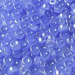 Perles de rocaille en imitation de jade et en verre lustré&nbsp;SEED-E001-J3x6mm-A02