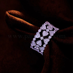Fingerringe aus Messing mit Mikropavé-Kubikzirkonia für Damen&nbsp;WGB475B-01