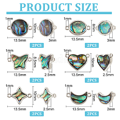 12 шт. 6 стиля подвески-соединители из ракушки пауа&nbsp;FIND-FH0007-96P