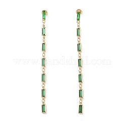 Rechteckige Ohrstecker mit Zirkonia&nbsp;EJEW-P206-03G