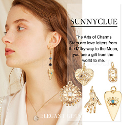 10шт 5 стиля латунные микропаве прозрачные подвески с кубическим цирконием&nbsp;FIND-SC0002-59