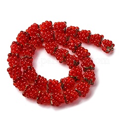 手作りランプワークビーズ  ラズベリー  レッド  12.5x10~12mm  穴：1.6mm&nbsp;LS-LAMP-A008-03-07