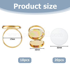 10 шт. фурнитура для открытого манжетного кольца из нержавеющей стали 304&nbsp;DIY-HS0002-21A