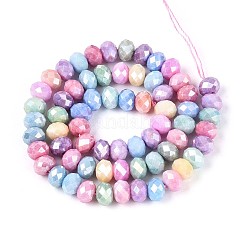 Антикоррозийные гальванические стеклянные бусины рондель&nbsp;EGLA-T021-8mm-17-01