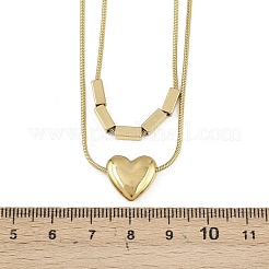 Двухслойные ожерелья в форме сердца из нержавеющей стали 304 для женщин&nbsp;LS-NJEW-K298-01G