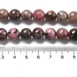 天然石ロードナイトビーズ連売り  ラウンド  10mm  穴：1mm  約36~37個/連  14.96インチ（38cm）&nbsp;LS-G-G828-02-10mm