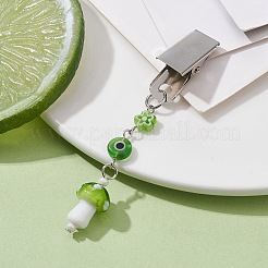 Железные зажимы для удостоверений личности с грибом лэмпворк и сглазом ручной работы&nbsp;JEWB-BR00126-05