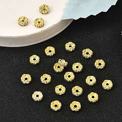 Латунные бусины-разделители из хрусталя класса А&nbsp;RB-A006-7MM-G