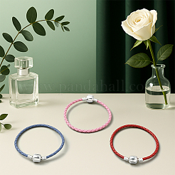 5шт 5-х цветные плетеные браслеты из воловьей кожи для мужчин и женщин&nbsp;BJEW-GO0002-08