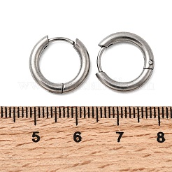 316f ステンレススチールフープピアス  リング  ステンレス鋼色  14x15x2.5mm&nbsp;EJEW-D341-01G-P