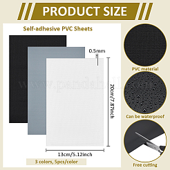 15 Stück selbstklebende PVC-Platten in 3 Farben&nbsp;DIY-BC0016-68