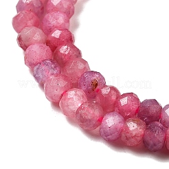 Граненые бусины-рондели из натурального красного турмалина G-F289-45