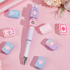 24 шт. 3-цветные радужные переливающиеся акриловые эмалевые бусины с УФ-покрытием&nbsp;SACR-PA0001-02B