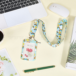 Пластиковый чехол для удостоверения личности с полиэстеровым шнурком AJEW-WH20017-33F