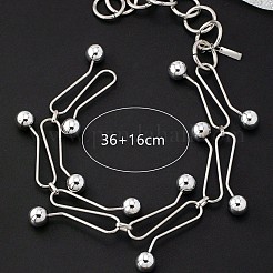 Colliers ras du cou en fer à maillons en forme de S avec perle ronde pour femmes&nbsp;WGD5438-01