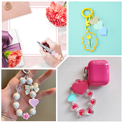 100 шт. 10-х цветные бусины из пищевого силикона в форме сердца SIL-PA0001-09B