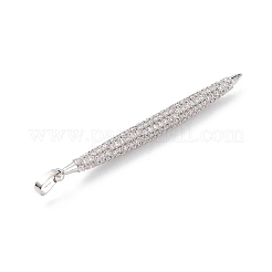 Реечное покрытие латунь микро паве прозрачный кубический цирконий большие подвески&nbsp;KK-L155-63P