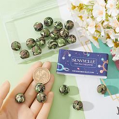 30 шт. круглые силиконовые бусины с камуфляжным рисунком&nbsp;SIL-SC0002-03A