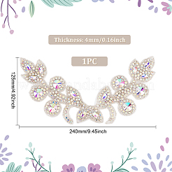 Аппликации из горного хрусталя с цветочным узором&nbsp;AJEW-FG0002-40B