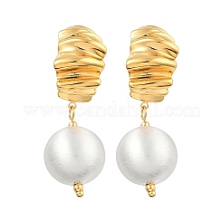 Круглые с подвесками-складочками из латуни EJEW-U055-14G