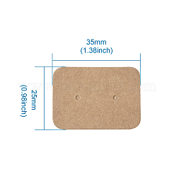 クラフト紙ジュエリーイヤリングディスプレイカード  長方形  シエナ  35x25x0.5mm&nbsp;CDIS-TAC0001-02B