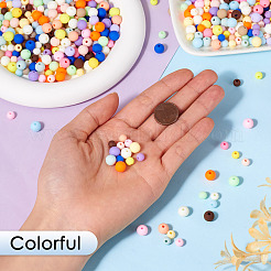 800 шт. двухцветные матовые непрозрачные акриловые бусины&nbsp;OACR-TA0001-51