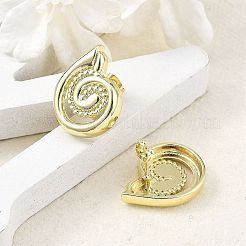 Латунные серьги-гвоздики в форме раковины для женщин&nbsp;EJEW-U035-10G