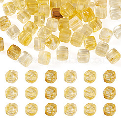 60個透明アクリルビーズ  キューブ  ダークチソウ  6x6x6.5mm  穴：1.5mm&nbsp;OACR-TA0004-88A