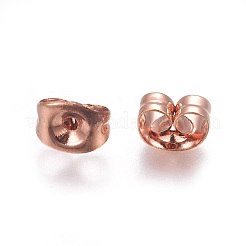 304ステンレス鋼摩擦イヤーナット  ローズゴールド  6x4.5x3.5mm  穴：0.9mm&nbsp;STAS-P227-29RG