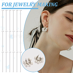 60 шт. 925 булавки с плоской головкой из стерлингового серебра STER-BC0002-17B