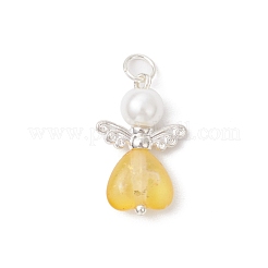 7 шт. подвески из матового прозрачного акрила и стеклянного жемчуга PALLOY-JF04175-02