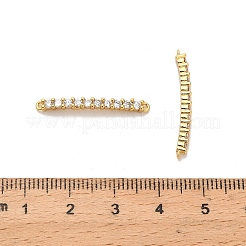 Подвески-соединители с изогнутыми прямоугольниками из латуни с микропаве из прозрачного кубического циркония&nbsp;KK-H515-14G