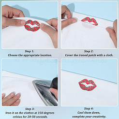 12 шт. 2-цветные стразы для губ из смолы горячей фиксации (с обратной стороны термоклей)&nbsp;DIY-GF0011-60