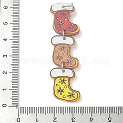 Большие акриловые подвески с рождественским принтом&nbsp;LS-MACR-F086-03C