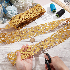 4 м приутюжить/пришить полиэфирную кружевную ленту с цветочным узором OCOR-WH0088-48B
