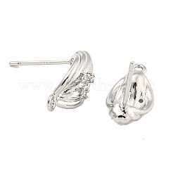 Латунные серьги-гвоздики из циркония&nbsp;KK-U015-07P